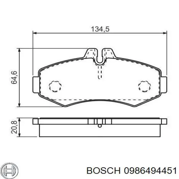 Передние тормозные колодки 0986494451 Bosch