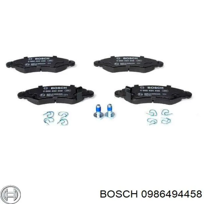 0 986 494 458 Bosch колодки тормозные передние дисковые
