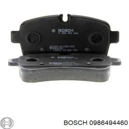 0 986 494 460 Bosch колодки тормозные задние дисковые
