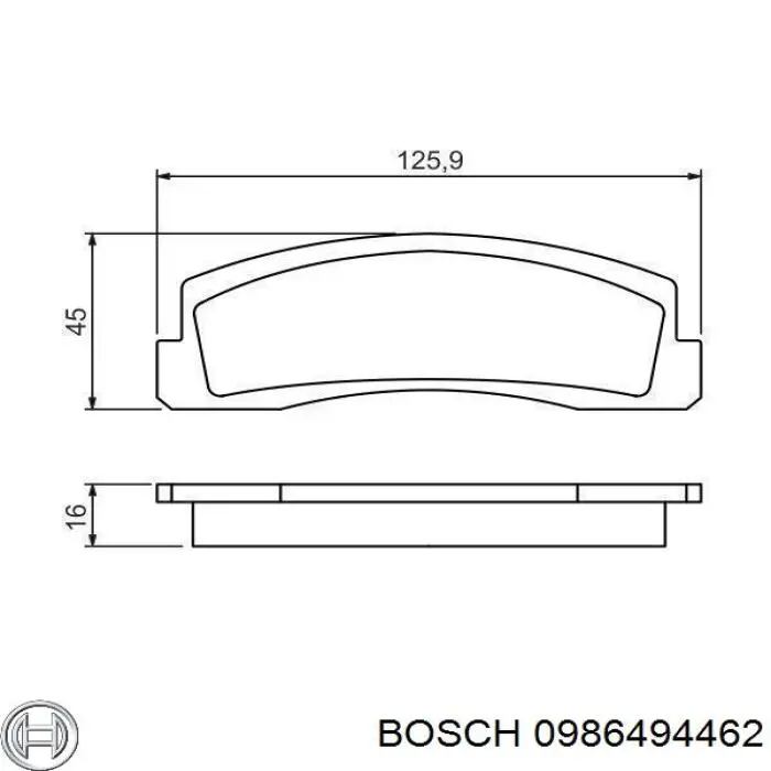 Передние тормозные колодки 0986494462 Bosch