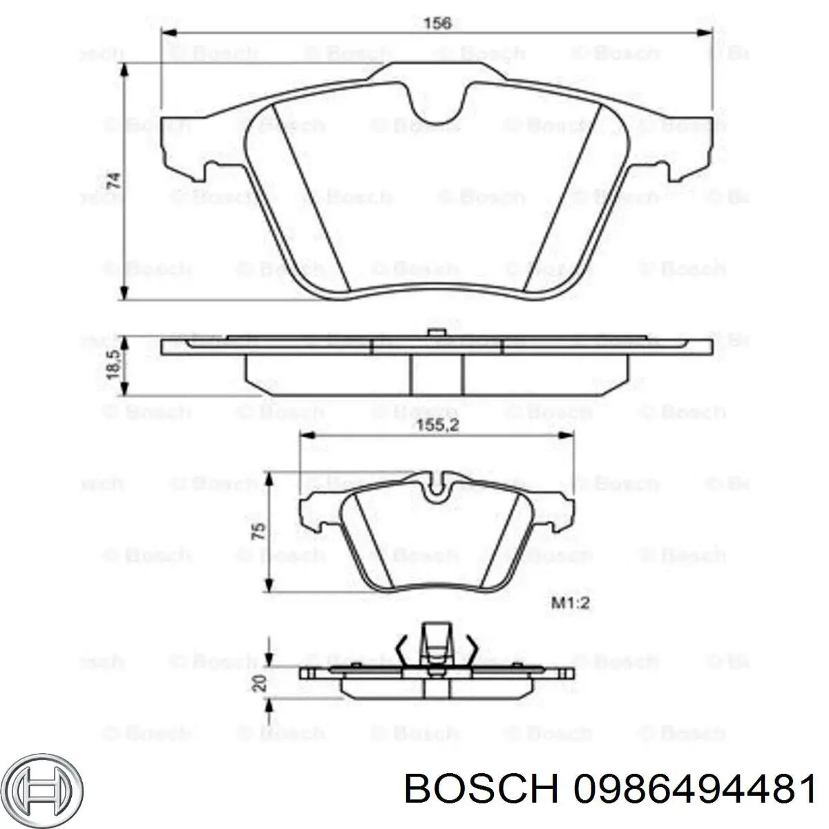 Передние тормозные колодки 0986494481 Bosch