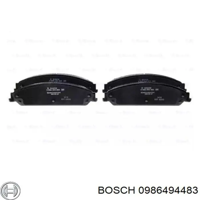 Колодки гальмівні передні, дискові 0986494483 Bosch