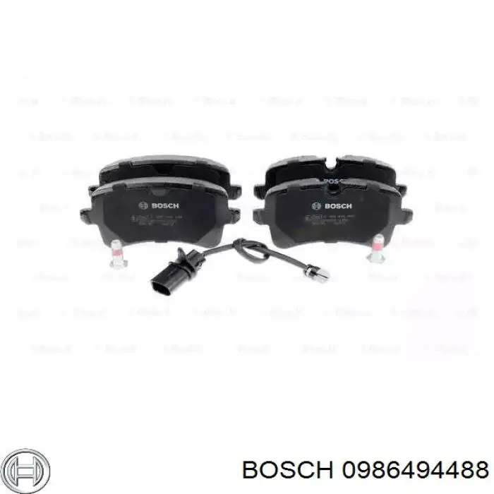 0986494488 Bosch колодки тормозные задние дисковые