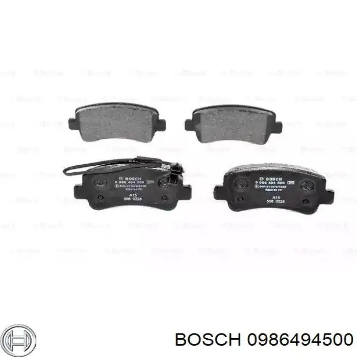 Задние тормозные колодки 0986494500 Bosch