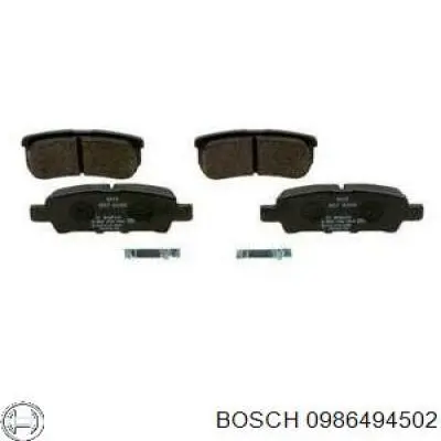 Колодки тормозные задние дисковые Bosch 0986494502
