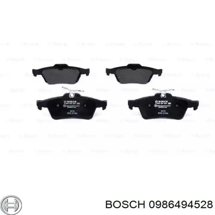 Колодки гальмові задні, дискові 0986494528 Bosch