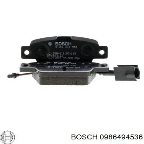 0986494536 Bosch колодки тормозные задние дисковые