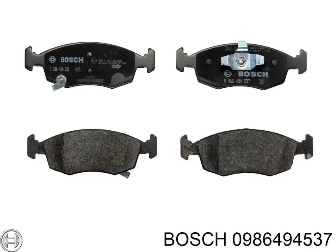 Передние тормозные колодки 0986494537 Bosch