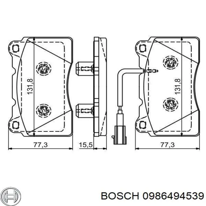 Передние тормозные колодки 0986494539 Bosch