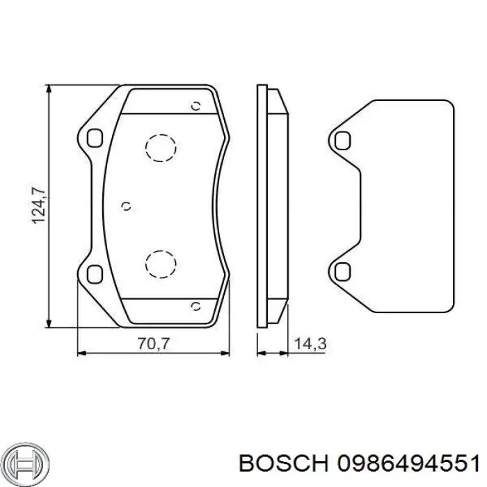 0 986 494 551 Bosch sapatas do freio dianteiras de disco