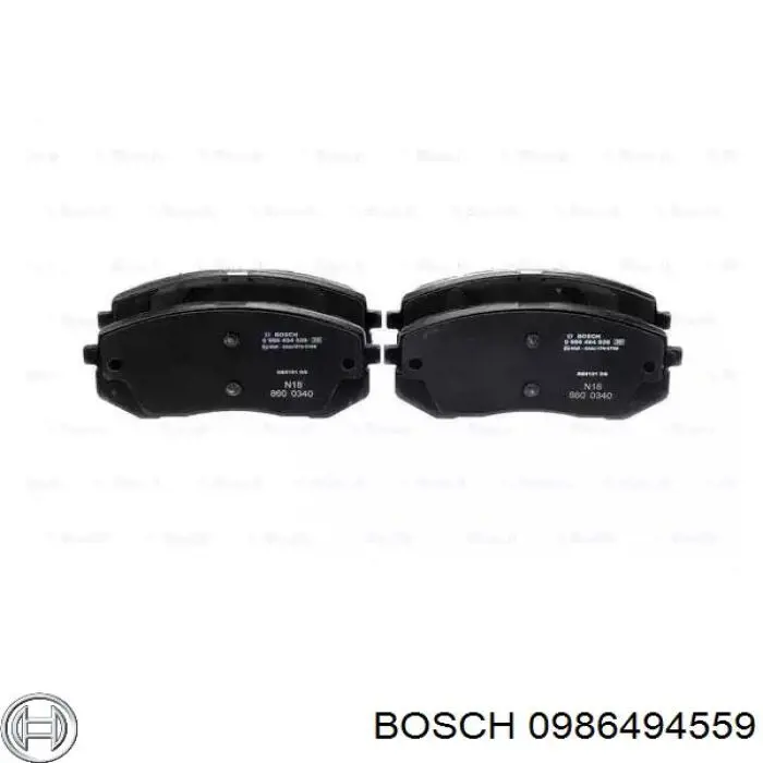 Колодки тормозные передние дисковые BOSCH 0986494559