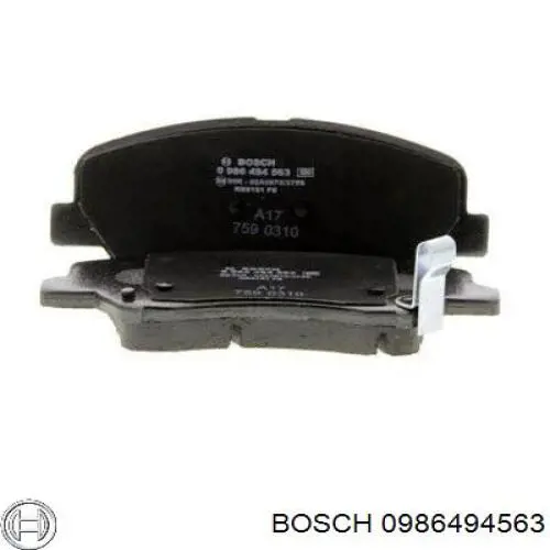 Колодки гальмівні передні, дискові 0986494563 Bosch