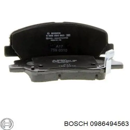 Sapatas do freio dianteiras de disco 0986494563 Bosch