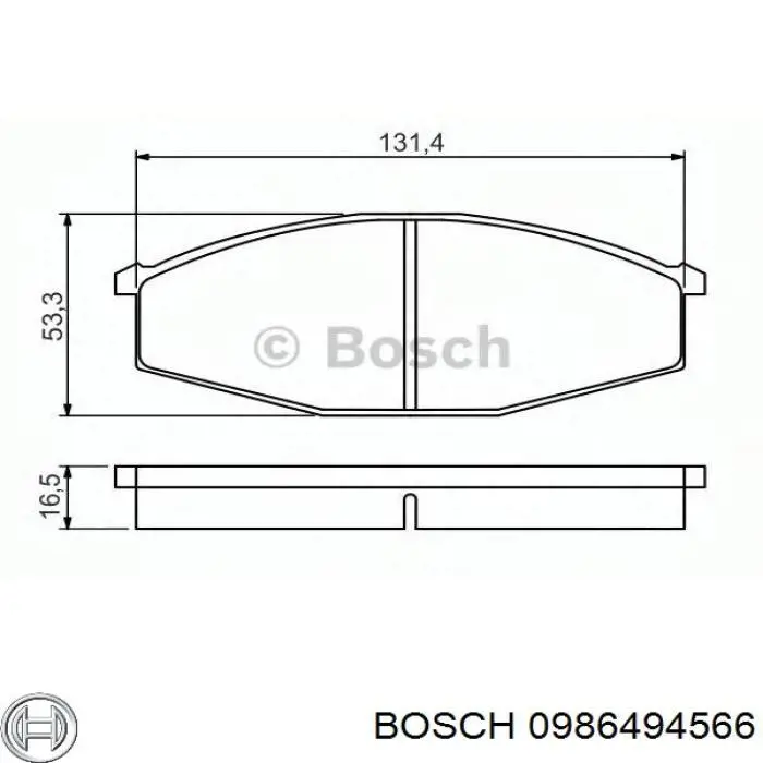 Передние тормозные колодки 0986494566 Bosch