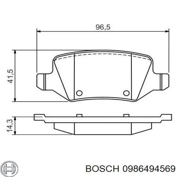 0986494569 Bosch колодки тормозные задние дисковые