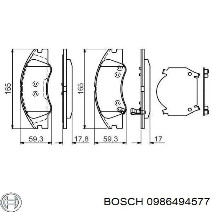 Pastillas de freno delanteras 0986494577 Bosch