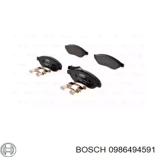 0986494591 Bosch колодки тормозные передние дисковые