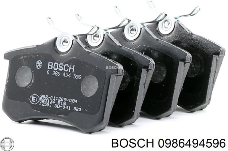 0 986 494 596 Bosch колодки тормозные задние дисковые
