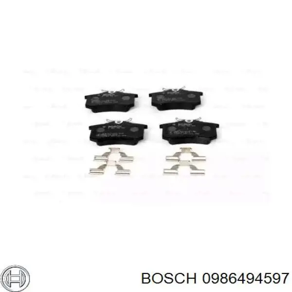 0 986 494 597 Bosch колодки тормозные задние дисковые