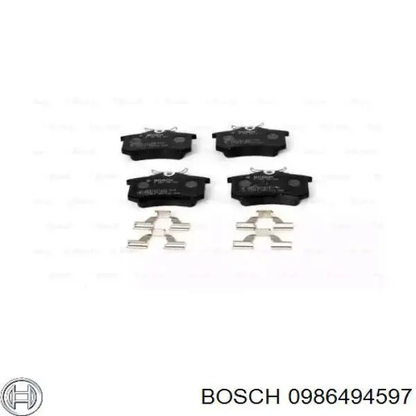 Задние тормозные колодки 0986494597 Bosch