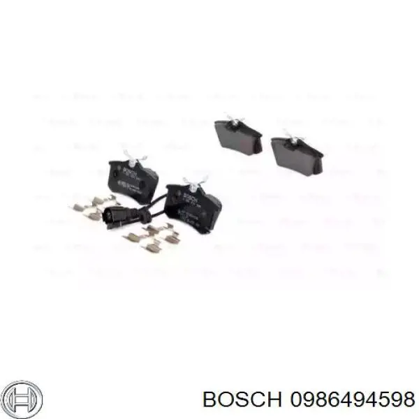 0 986 494 598 Bosch колодки тормозные задние дисковые
