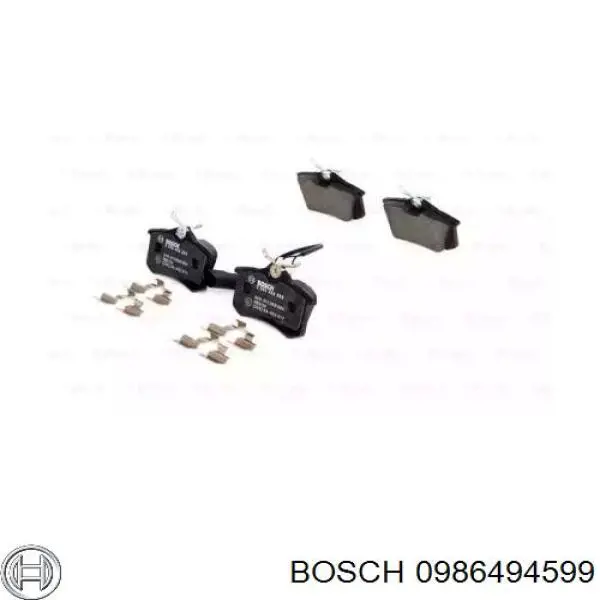 0 986 494 599 Bosch колодки тормозные задние дисковые