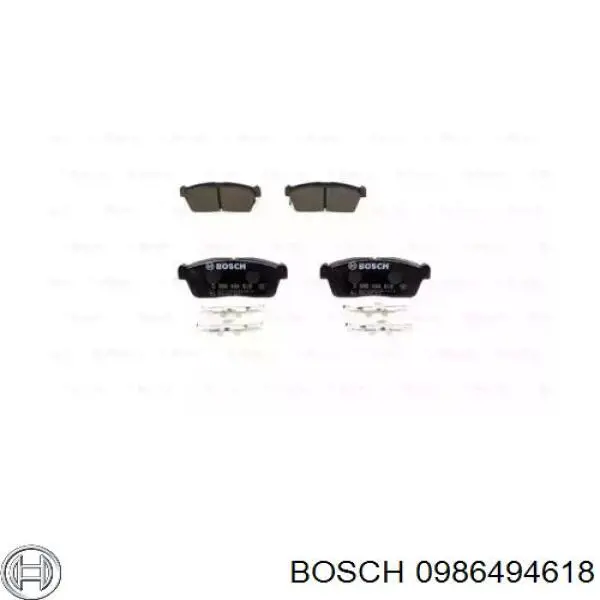 Колодки гальмівні передні, дискові 0986494618 Bosch