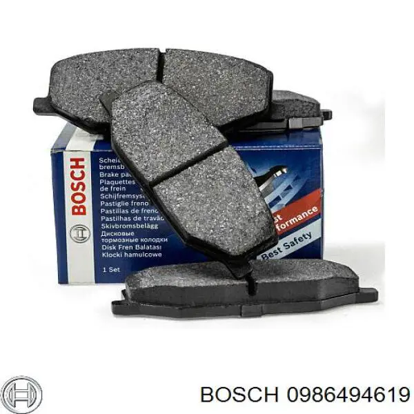 Задние тормозные колодки 0986494619 Bosch