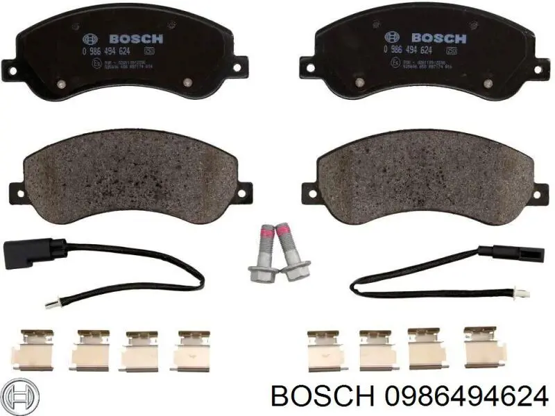 Передние тормозные колодки 0986494624 Bosch