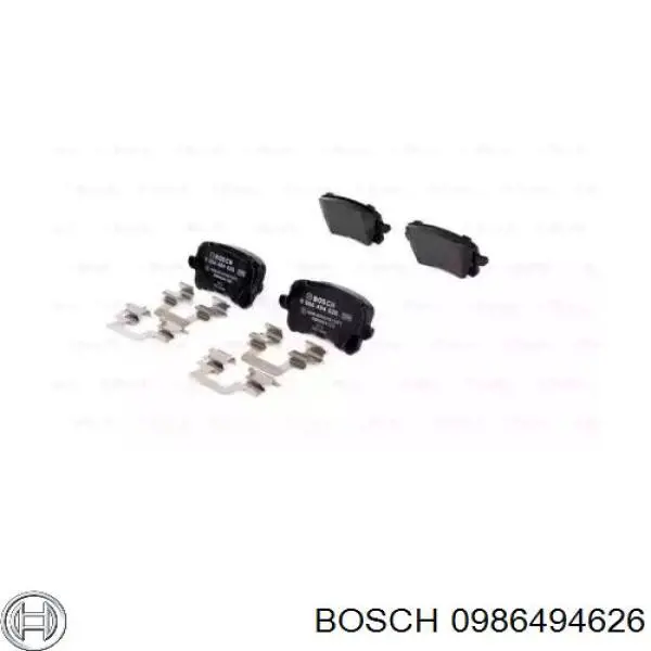 0 986 494 626 Bosch колодки тормозные задние дисковые