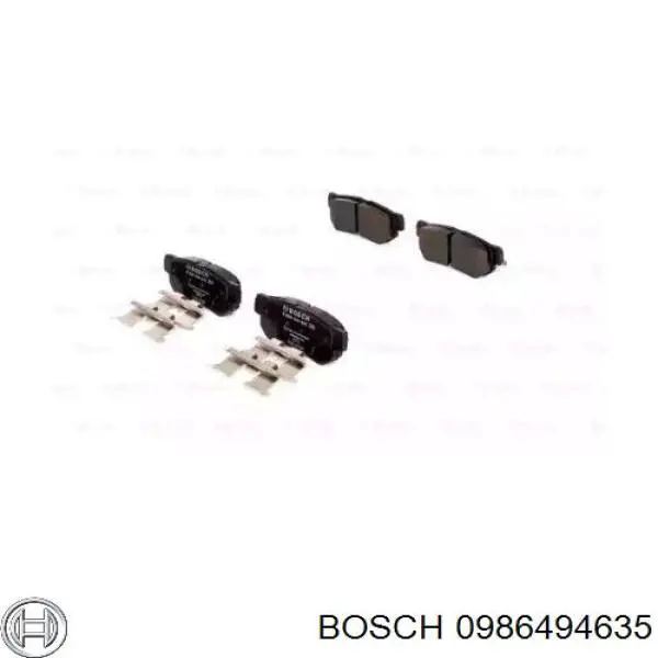 0986494635 Bosch колодки тормозные задние дисковые