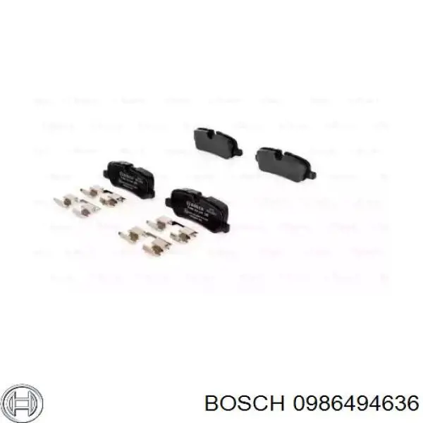 0986494636 Bosch колодки тормозные задние дисковые