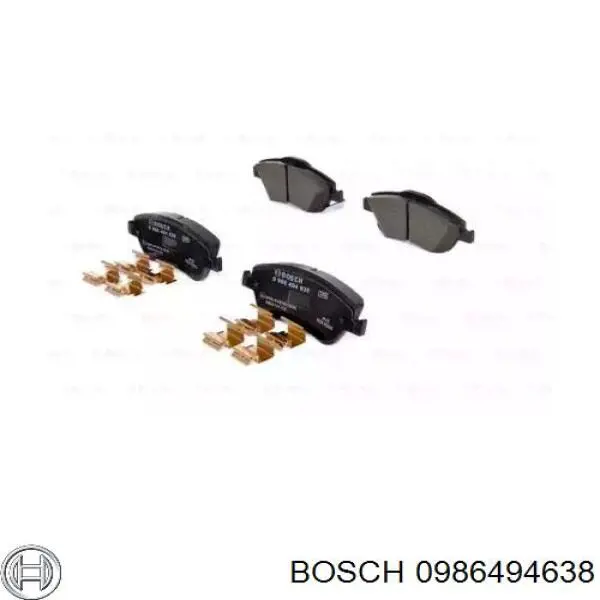 0 986 494 638 Bosch колодки тормозные передние дисковые