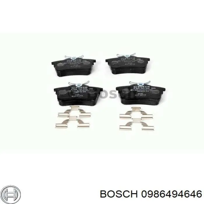 0 986 494 646 Bosch задние тормозные колодки