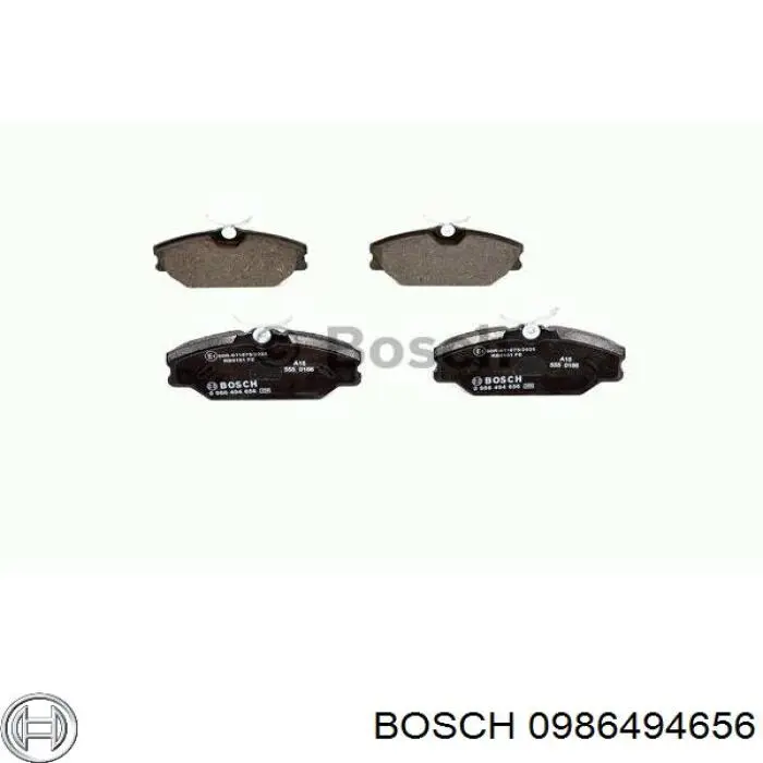 0 986 494 656 Bosch sapatas do freio dianteiras de disco