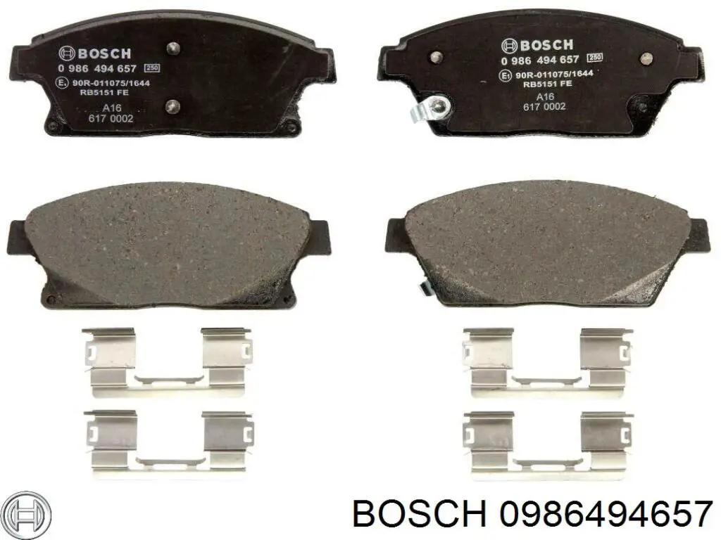 Задние тормозные колодки 0986494657 Bosch