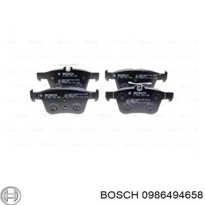 0986494658 Bosch колодки тормозные задние дисковые