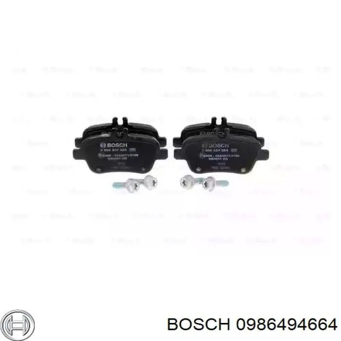 0 986 494 664 Bosch sapatas do freio traseiras de disco