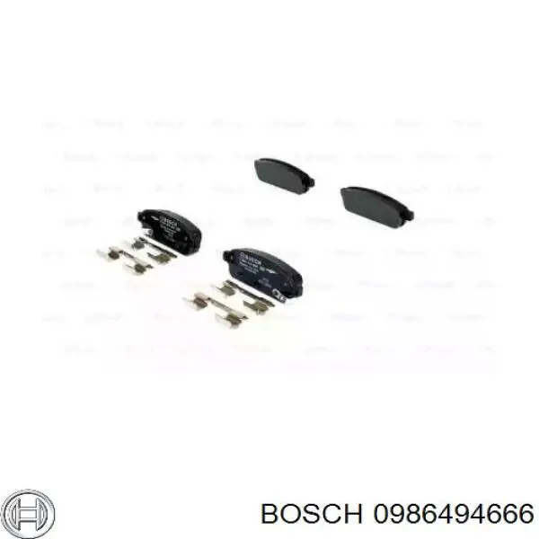 0 986 494 666 Bosch задние тормозные колодки