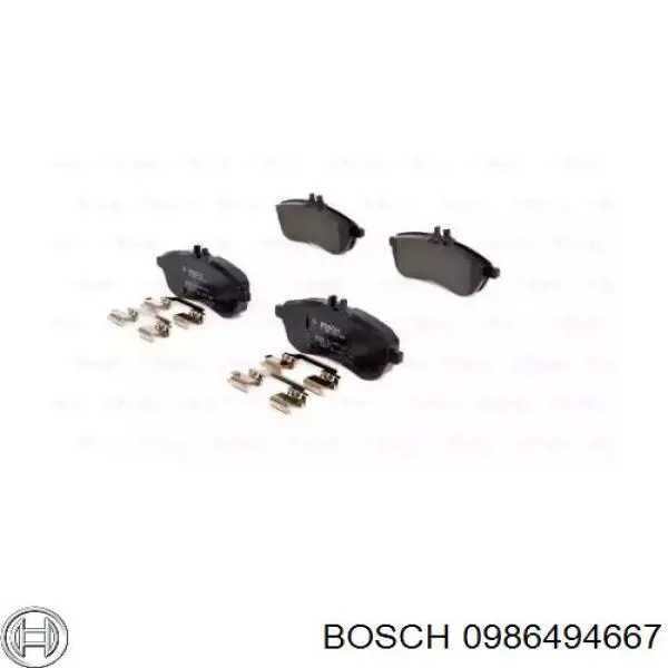 Передние тормозные колодки 0986494667 Bosch