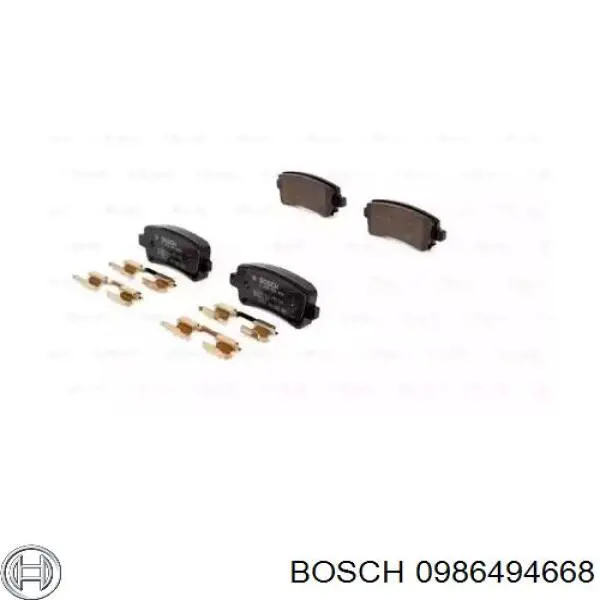 Задние тормозные колодки 0986494668 Bosch