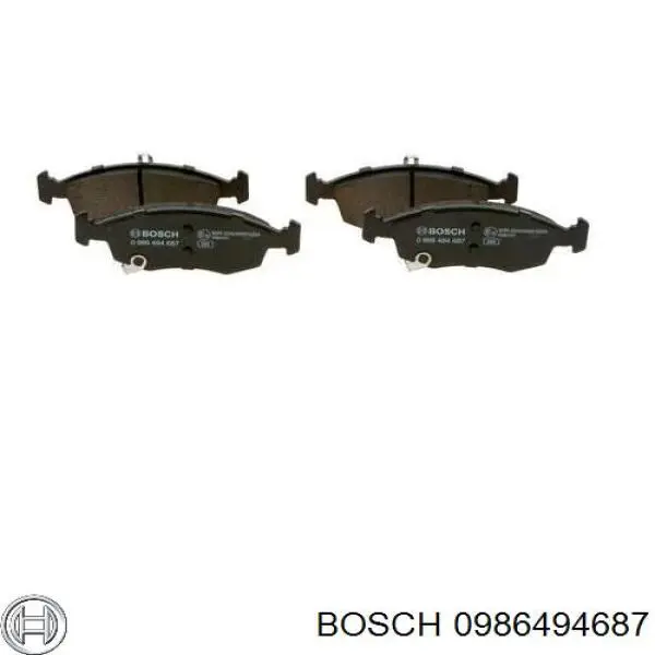 Передние тормозные колодки 0986494687 Bosch