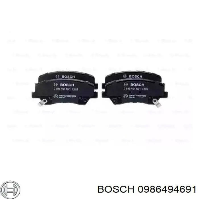 0986494691 Bosch колодки тормозные передние дисковые