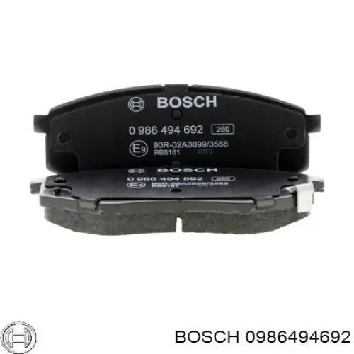 Передние тормозные колодки 0986494692 Bosch