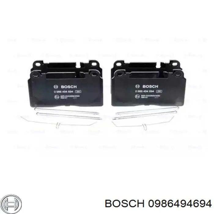 0986494694 Bosch sapatas do freio dianteiras de disco