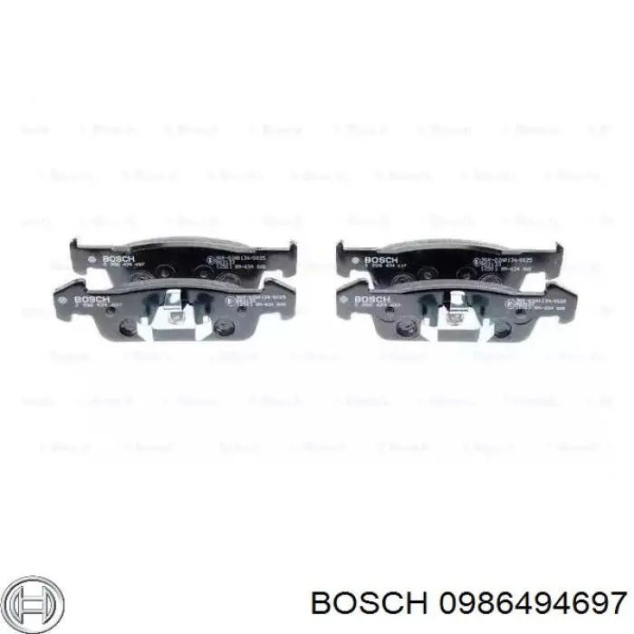 0986494697 Bosch sapatas do freio dianteiras de disco