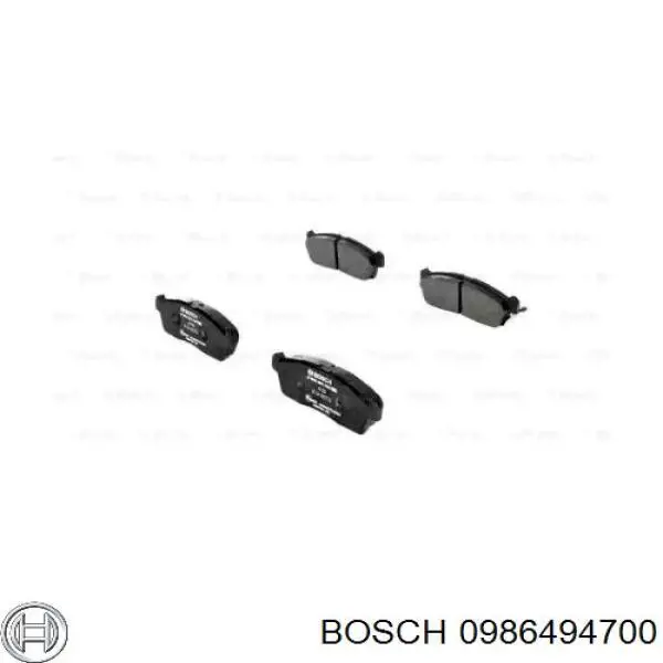 Передние тормозные колодки 0986494700 Bosch