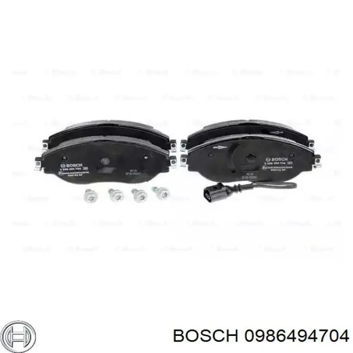 Передние тормозные колодки 0986494704 Bosch