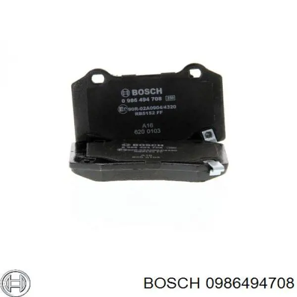 Задние тормозные колодки 0986494708 Bosch