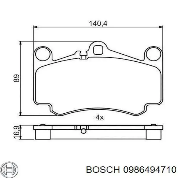 Передние тормозные колодки 0986494710 Bosch